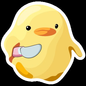 Create meme: duck with a knife meme, chicken with a knife pemanis, duck with a knife meme
