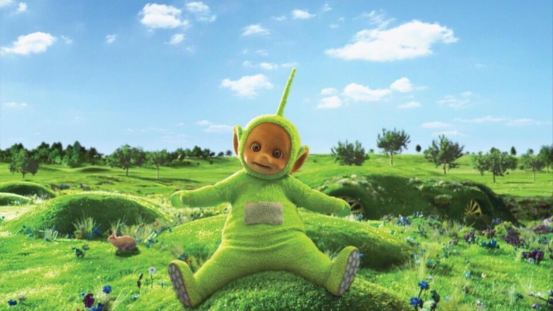 Create meme: teletubbies drawing, teletubbies background, green teletubby