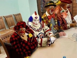 Create meme: a group of clowns, funny clown, clown