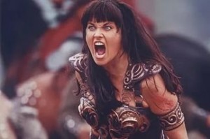 Создать мем: lucy lawless, гнев, зена