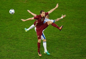 Create meme: football, sport, Dzyuba player of team Russia