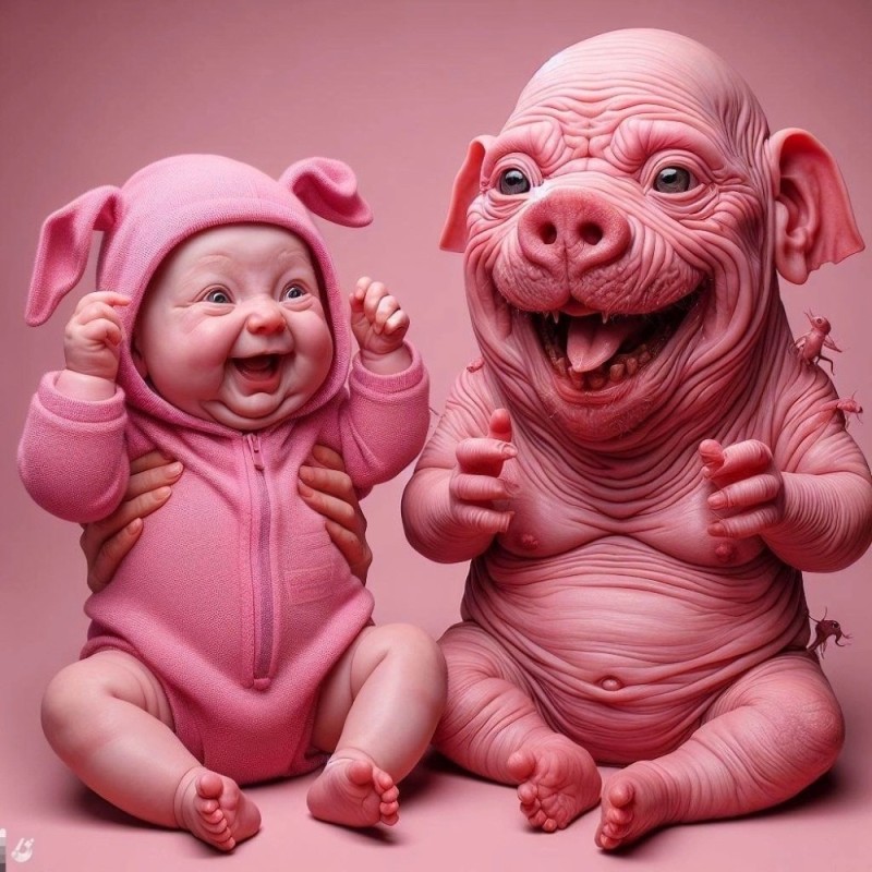 Create meme: pink pig, pig , the pig is cute