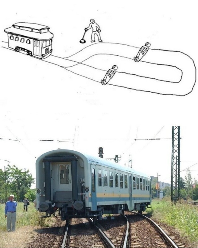 Create meme: a carriage on two tracks, a meme with a train and two tracks, a meme with a train and a tunnel