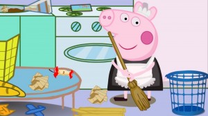 Создать мем: свинка пеппа кухня в мультике, игра свинка пеппа, свинка пеппа убирается
