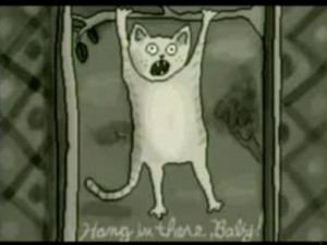 Create meme: anime lion dance gifs, Dr. katz cat on a branch