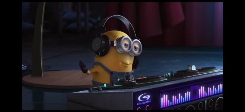 Create meme: minion dj, minions , minions sing on stage