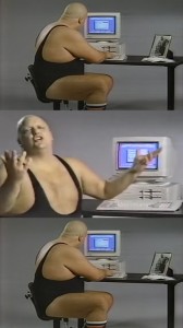 Создать мем: king kong bundy is a computer pro (1987) реклама, мужчина, king kong bundy (1987) реклама компьютерных