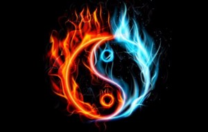 Создать мем: yinyang, yin yang, картинки огонь и лед