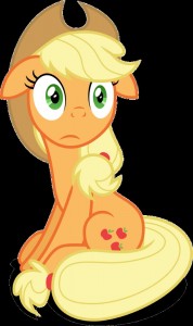 Create meme: apple jack mlp vector, pony applejack scared, applejack sitting