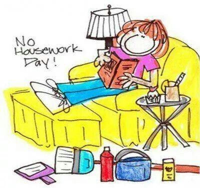 Create meme: no housework day, homework housework, notebook 