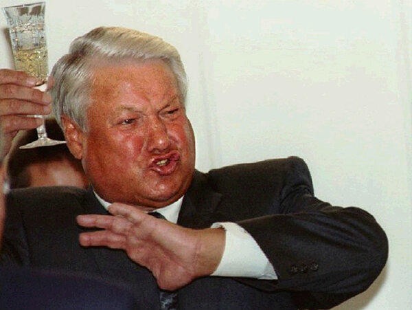 Create meme: Yeltsin, Boris Nikolayevich , Boris yeltsin is drunk, photos of Yeltsin