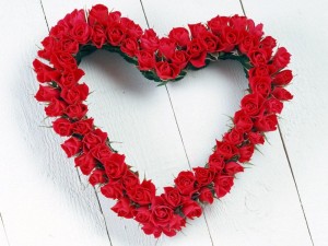 Create meme: heart of roses, heart flowers