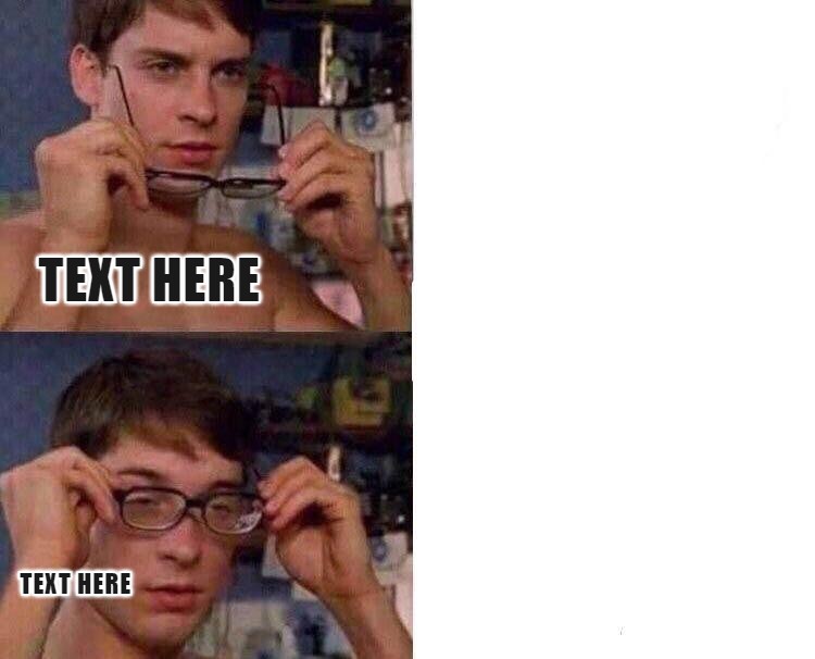 Create meme: Peter Parker glasses meme, sunglasses meme , rubs glasses meme