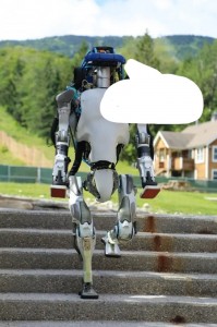 Создать мем: робот бостон динамикс сбежал, boston dynamics робот и человек, робот boston dynamics