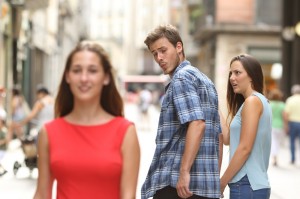 Create meme: a guy and a girl, distracted boyfriend, a frame from the video