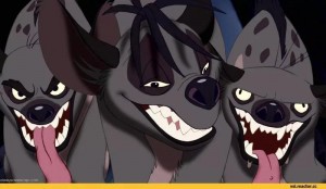 Create meme: three hyenas from the lion king, shenzi Banzai and ed, Shenzi