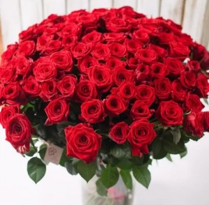 Создать мем: букет из 101 розы, розы букет, цветы розы большой букет