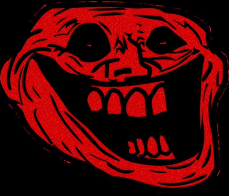 Create meme: scary trollface, trollface massacre, evil trollface