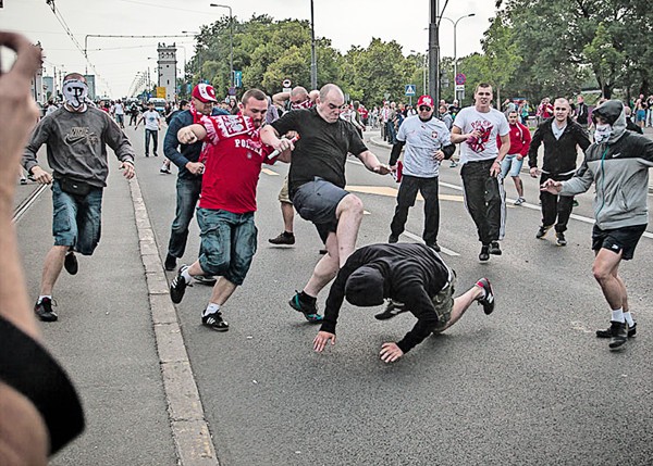 Create meme: Football hooligans fight, football fans fight, football fans