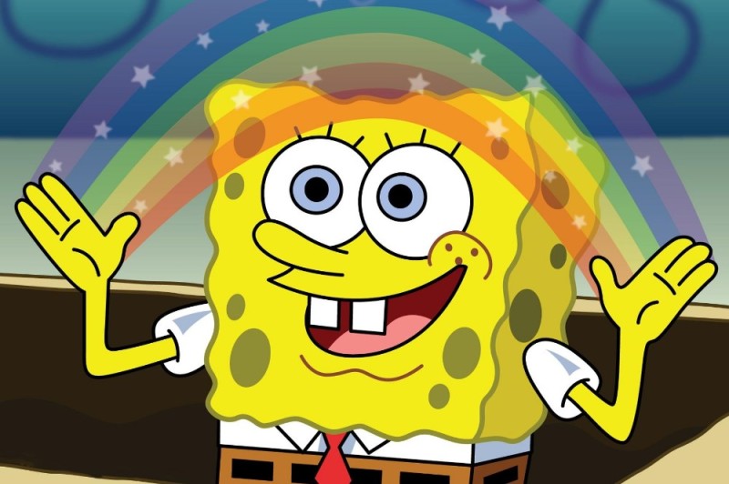 Create meme: imagination spongebob, sponge Bob square pants , meme spongebob imagination