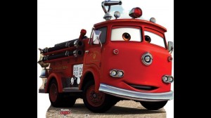 Create meme: fire truck cars, a fire truck from the movie, fire truck from cars