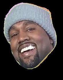 Create meme: Kanye West, emote, emoji black & white
