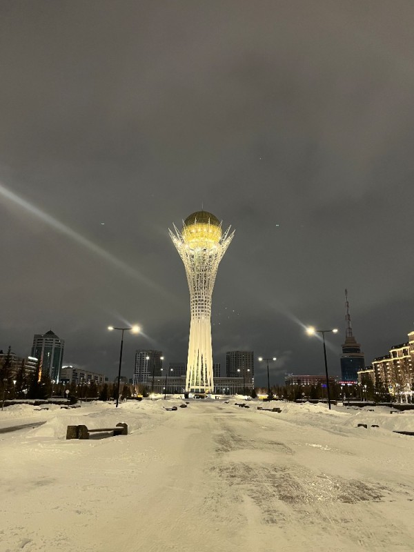 Create meme: astana bayterek monument, Baiterek monument in winter, baiterek Kazakhstan