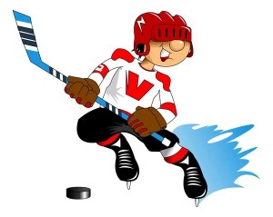 Создать мем: мультяшный хоккеист, хоккей мультяшный, хоккей рисунок