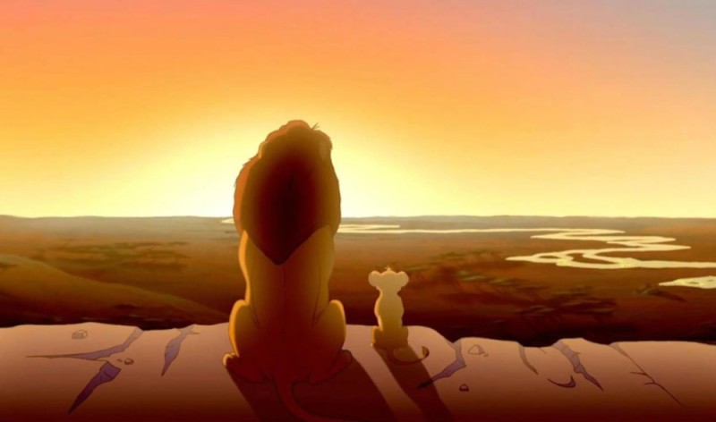Create meme: Lion king Mufasa and Simba on the rock, the lion king , mufasa on the ancestral rock