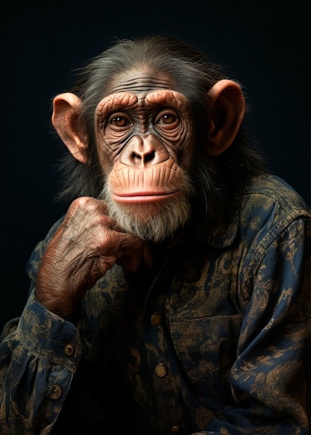 Создать мем: детеныш шимпанзе, шимпанзе смешные, умная обезьяна