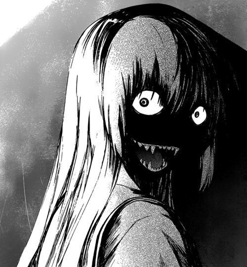 Создать мем: аниме ужасы, рисунок, страшные аниме