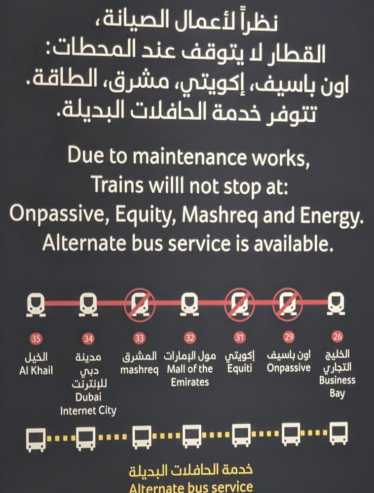 Create meme: English text, tram in Dubai, people 