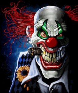 Create meme: killer clown, badman, clown