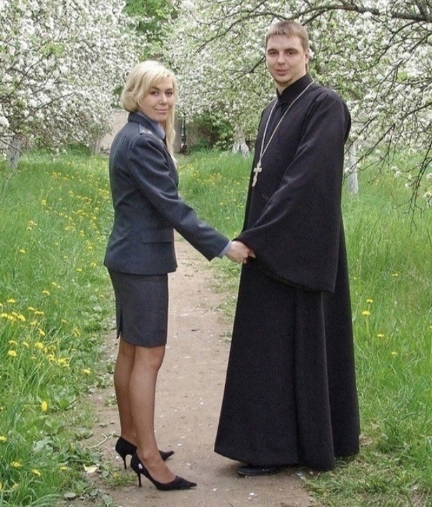 Create meme: the priest and the girl, the priest , konstantin burykin priest
