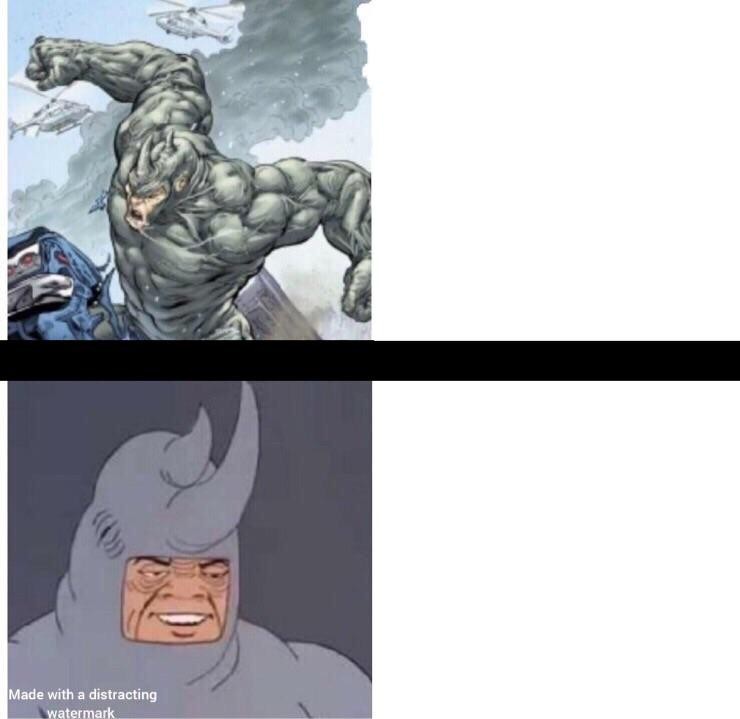 Create comics meme "Rhino marvel meme, absorber man Rhino vs Jagger, A...