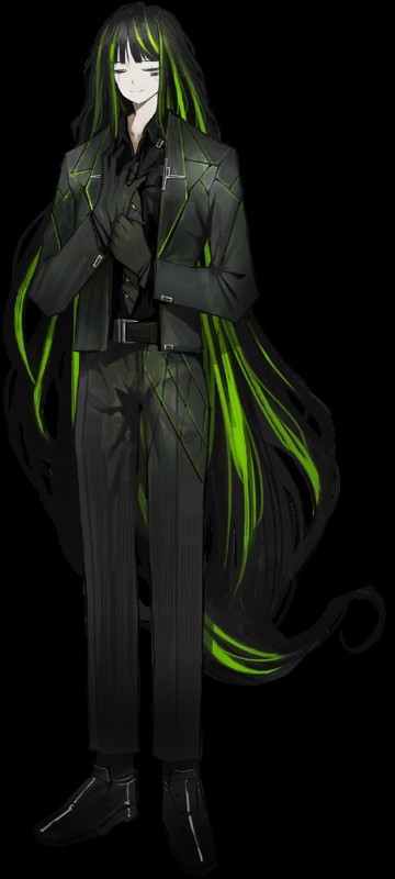 Create meme: the guy with green hair art, anime characters, lobotomy corporation game