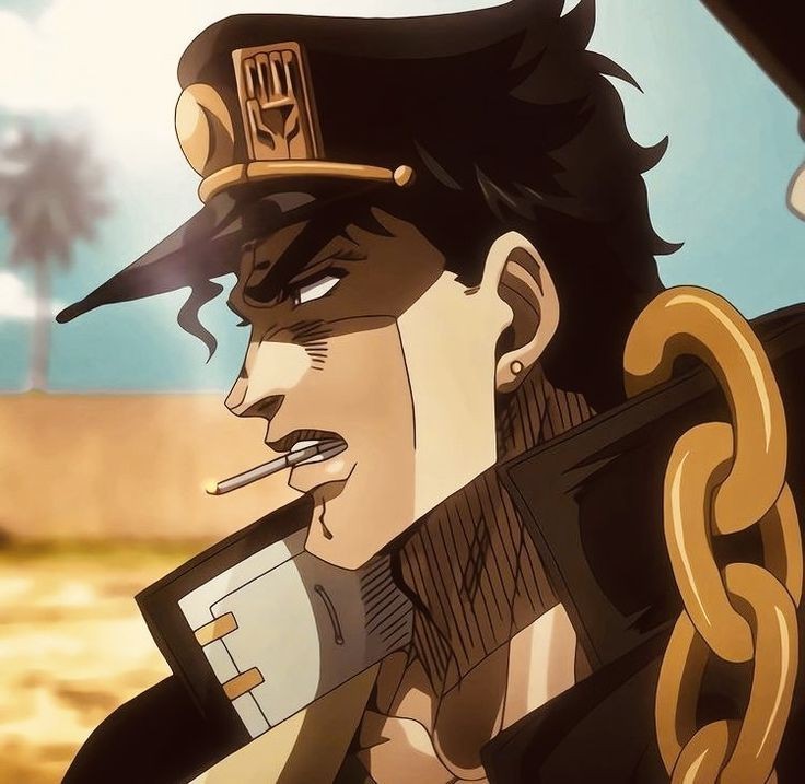 Создать мем: jotaro joestar, джотаро, джотаро куджо с сигаретой