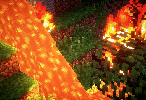 Create meme: lava minecraft, mega minecraft, lava in minecraft