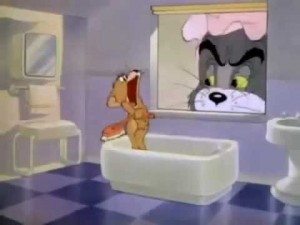 Create meme: baby puss, tom y jerry - mama yo quiero !!! lol, Jerry washed