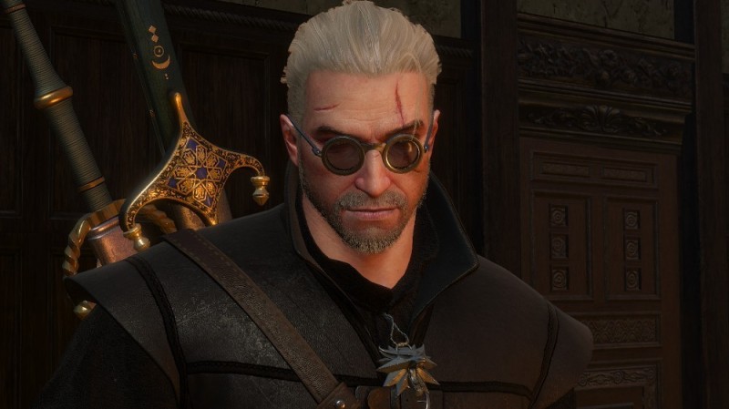 Create meme: The Witcher 3: Wild Hunt, Geralt glasses of the professor, Witcher talk about the award