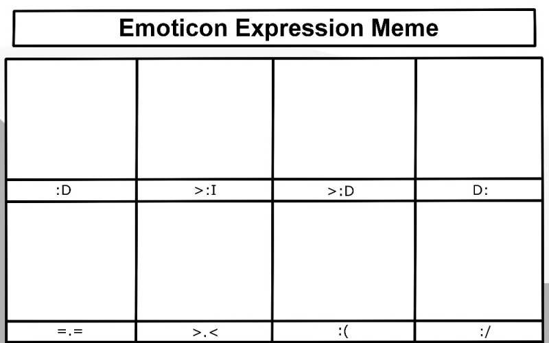 Create meme: emotions meme, emotions meme template, table of memes