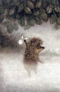 Create meme: hedgehog in the fog