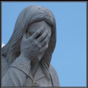 Create meme: facepalm, Jesus facepalm, the statue facepalm