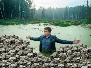 Create meme: student in a swamp, photo shoot in the swamp, photo shoot of the student in a swamp