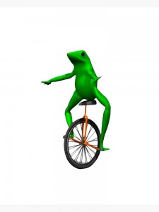 Создать мем: моносипед, жаба на велосипеде, лягушка на велосипеде мем