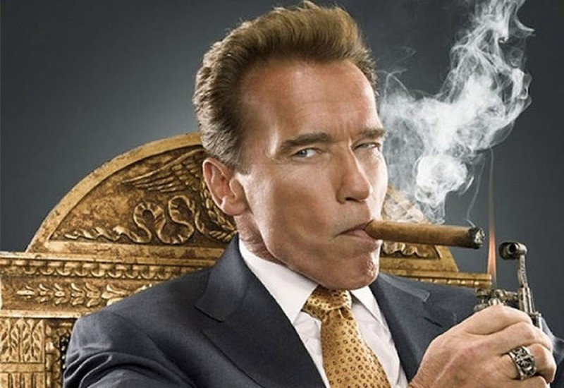 Create meme: arnold schwarzenegger motivation, telegram channel, Schwarzenegger with a cigar