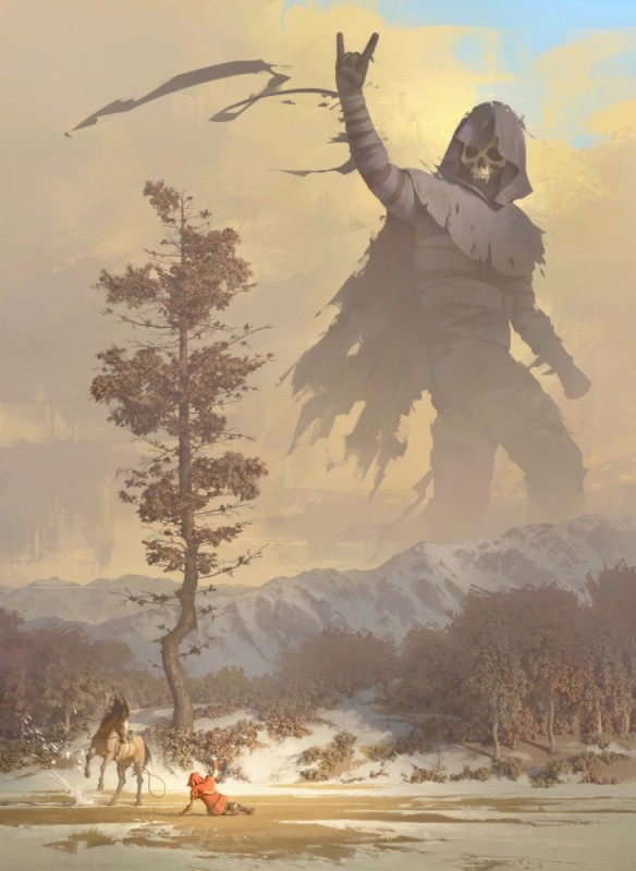 Create meme: fantasy mountains, Jakub rozalski is a werewolf, fantasy warrior