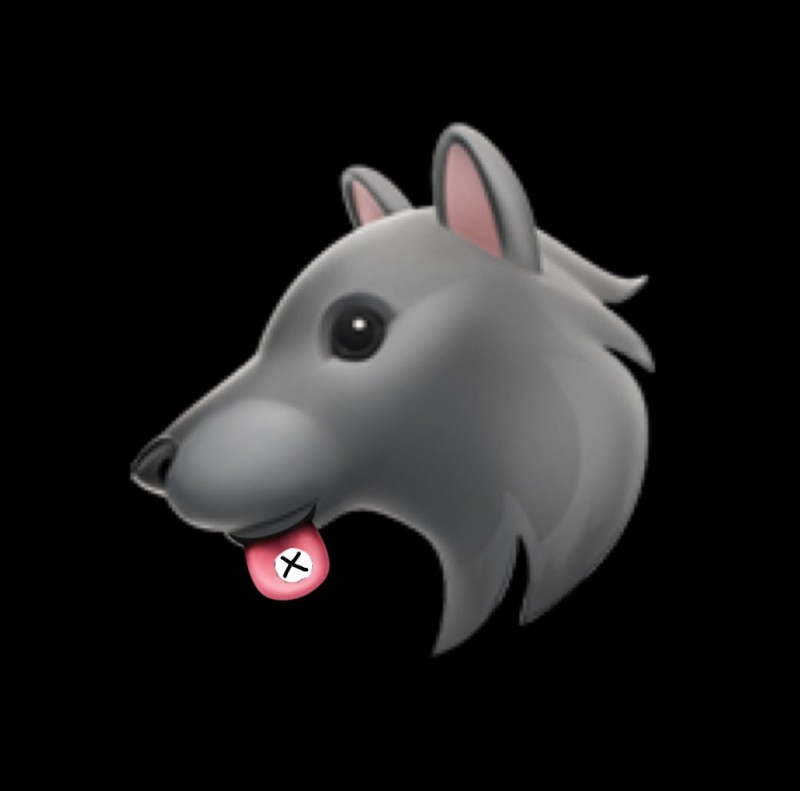 Create meme: wolf emoji iphone, anime , smiley wolf apple