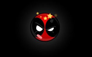 Create meme: deadpool pictures to a smartphone, darkness, deadpool on black background