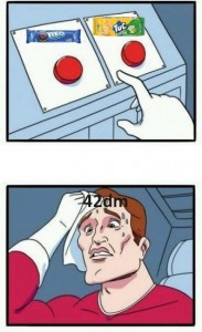 Create meme: difficult choice meme, red button meme, meme two buttons template